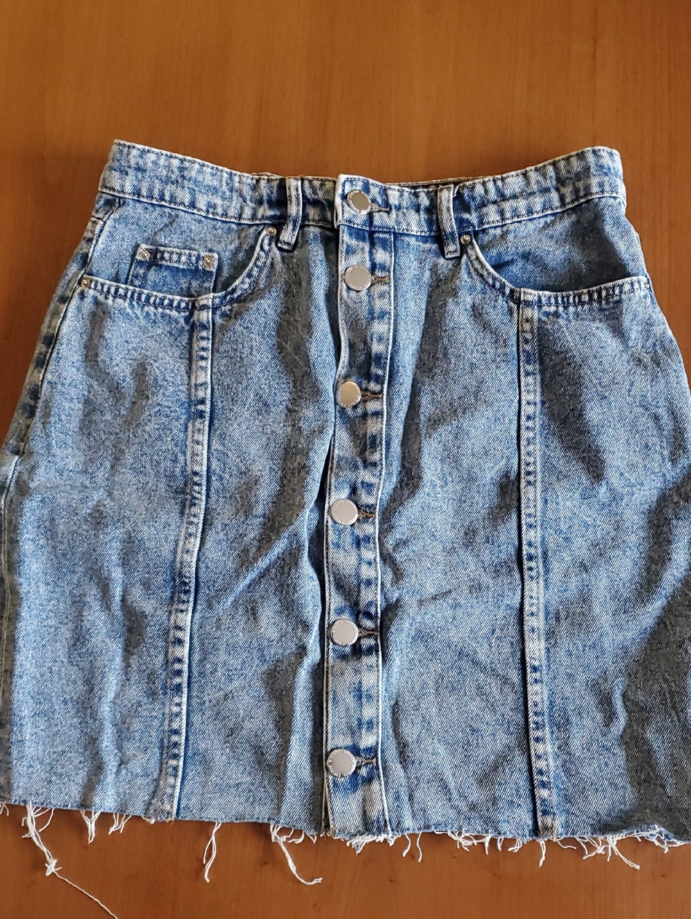 H&M Button-Front Denim Skirt